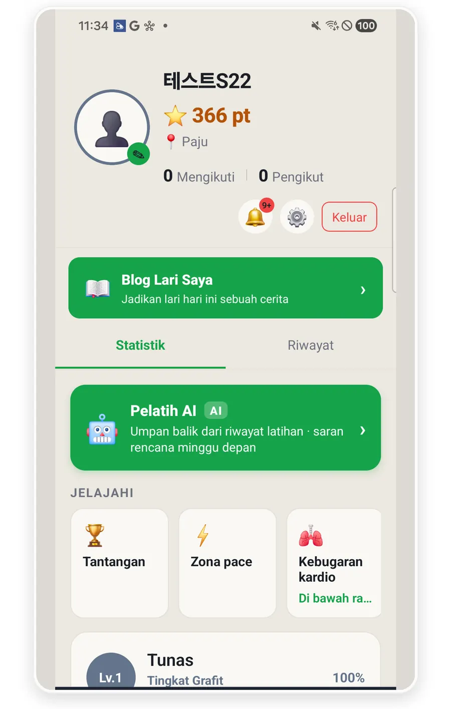 Data yang menumpuk tiap kali lari